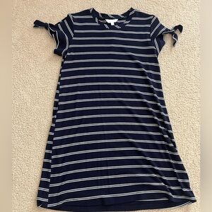 LC Lauren Conrad Navy Blue and White Stripped Dress